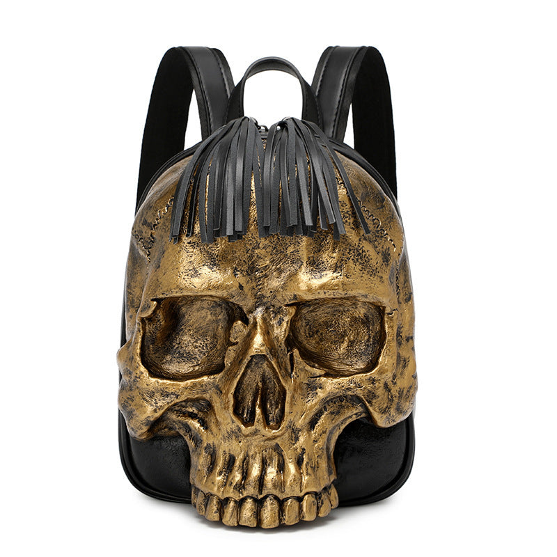 Mochila tridimensional con calavera en relieve
