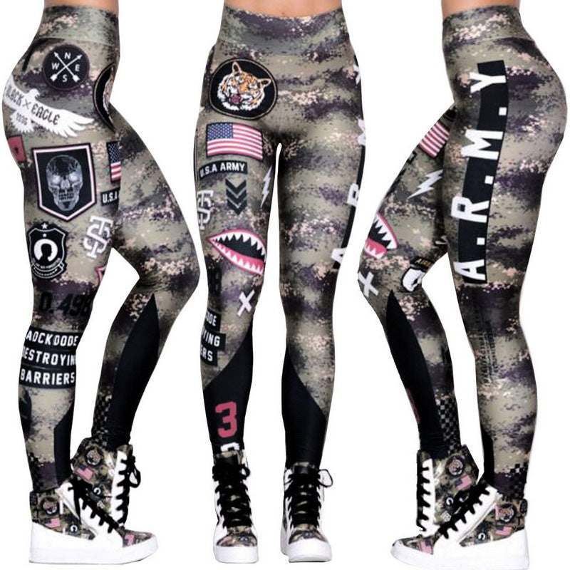 Sport Hosen Fitness Leggings Frauen Gym Armee Sportswear