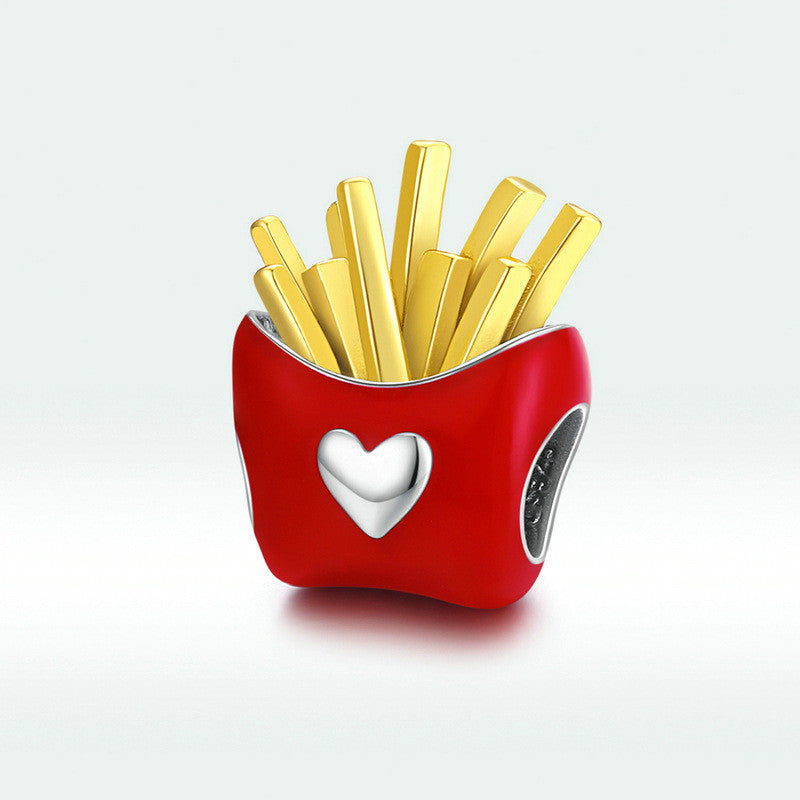 Bamoer 925 Sterling Silver Fries Enamel Charm