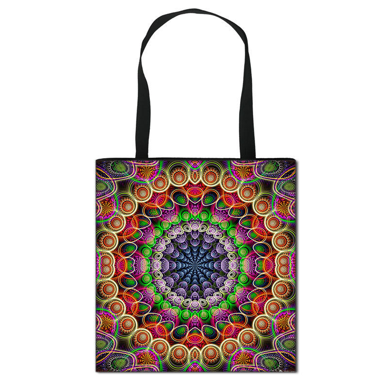 Datura printed women's shoulder bag portable shopping bag