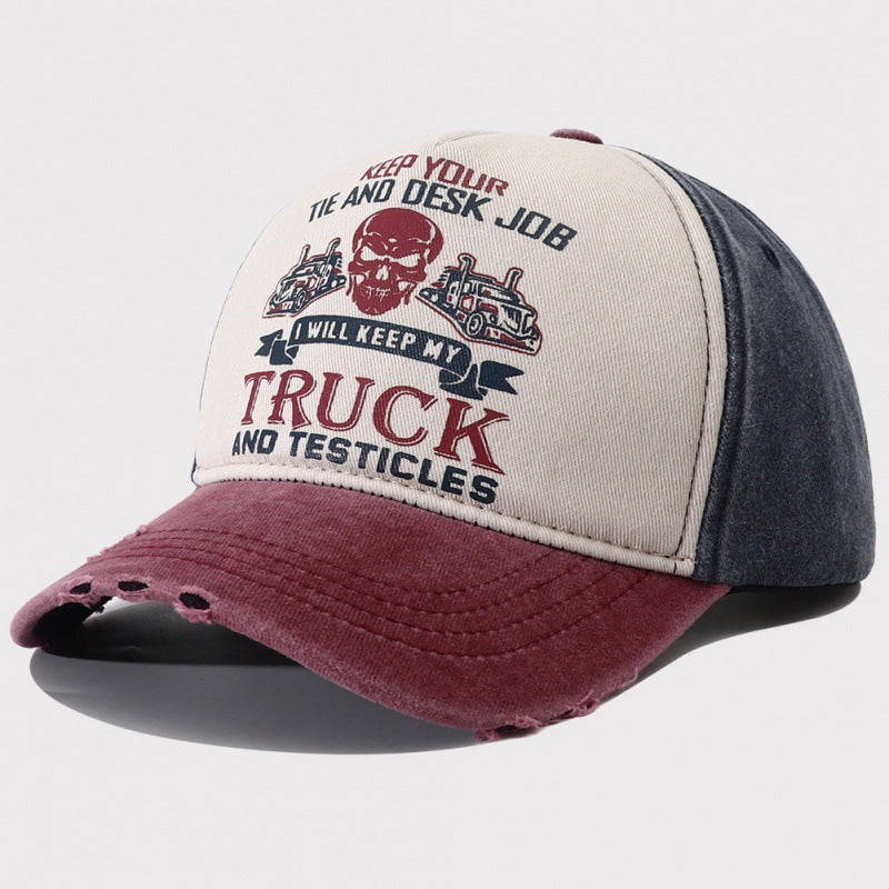 Peaked Hard Top Summer Letter Printing Stylish Baseball Cap