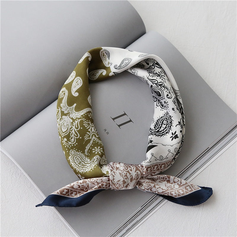 Retro artistic small square scarf - BAGMODA