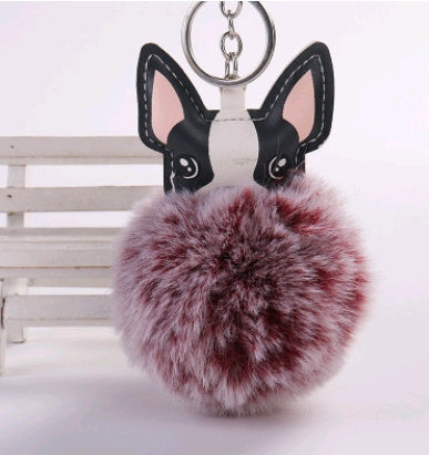 PU puppy feather ball key pendant Pendant