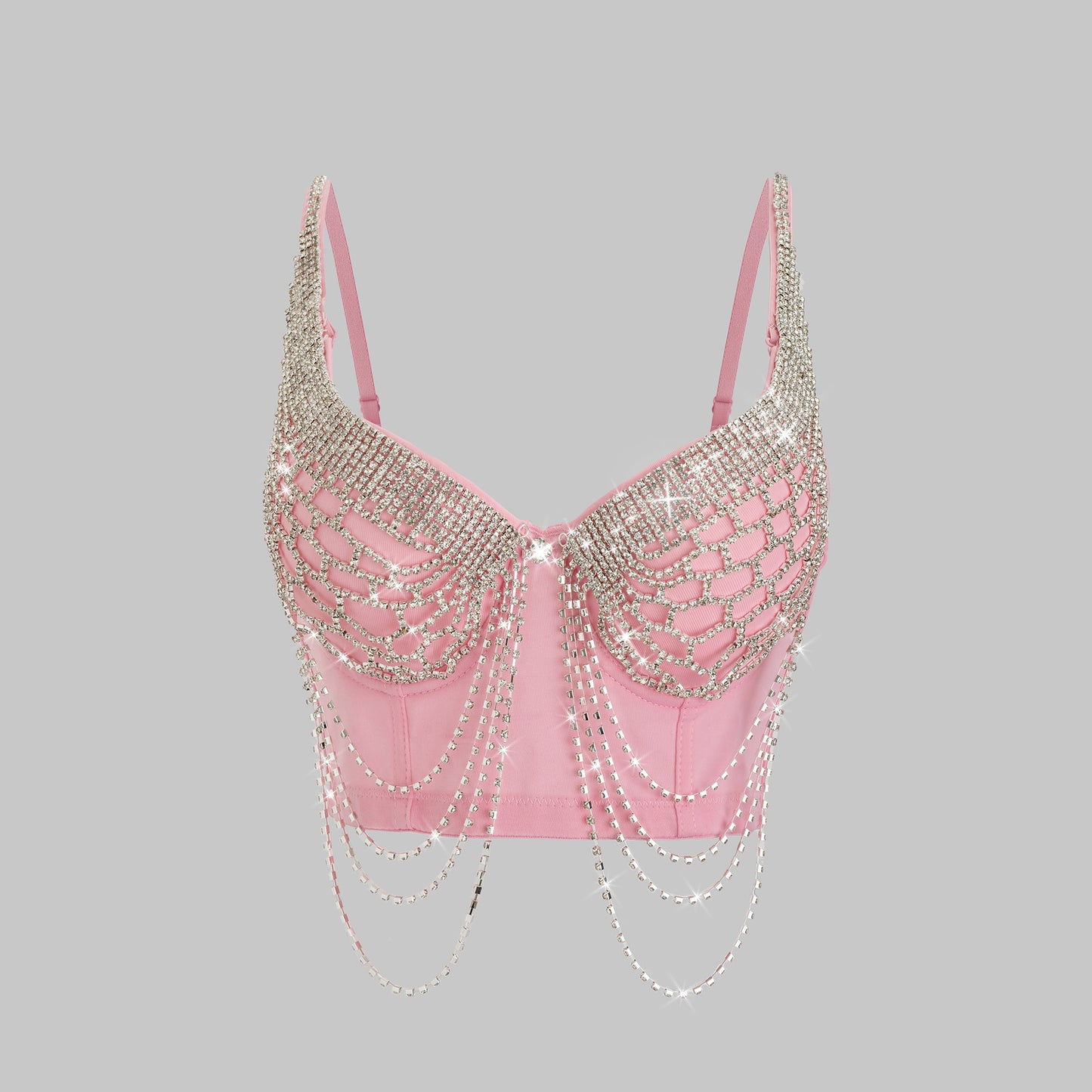 Heavy Beading and Rhinestone Design Backless