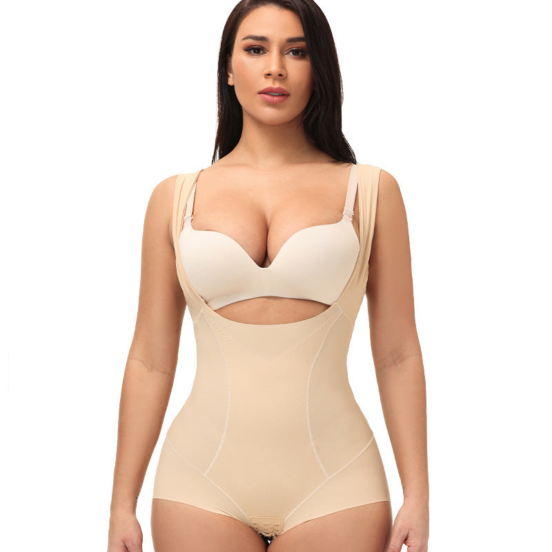 Nicht abfärbende einteilige Shapewear-Shorts, hochelastischer Bauchkorsett-Body