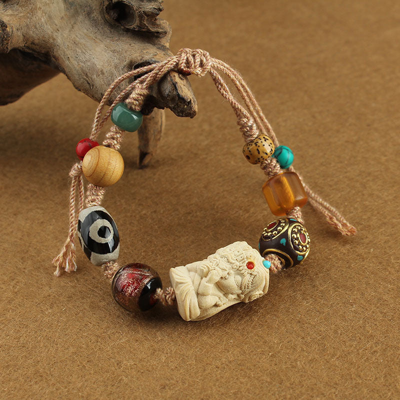 Natural Agate Tibet Beads Colored Beaded Bracelet