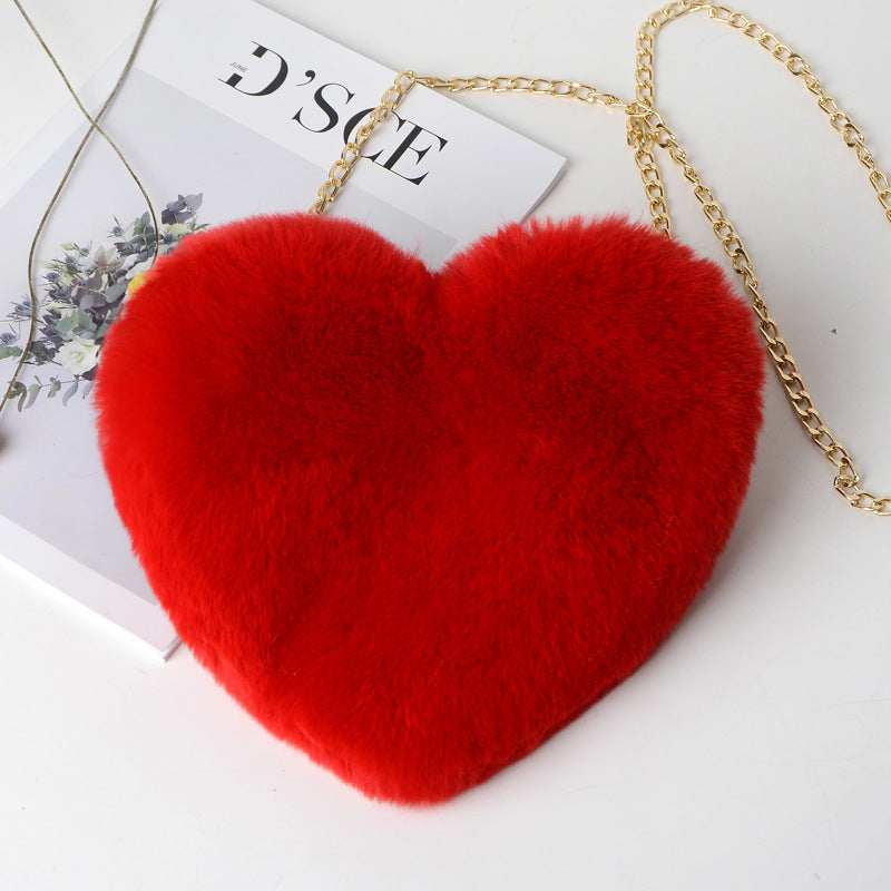 Fluffy Heart Messenger Bag