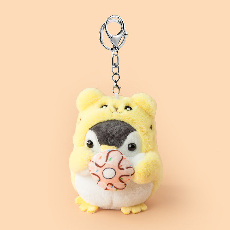 Koi Little Penguin Keychain Korean Style Positive Energy Plush Pendant