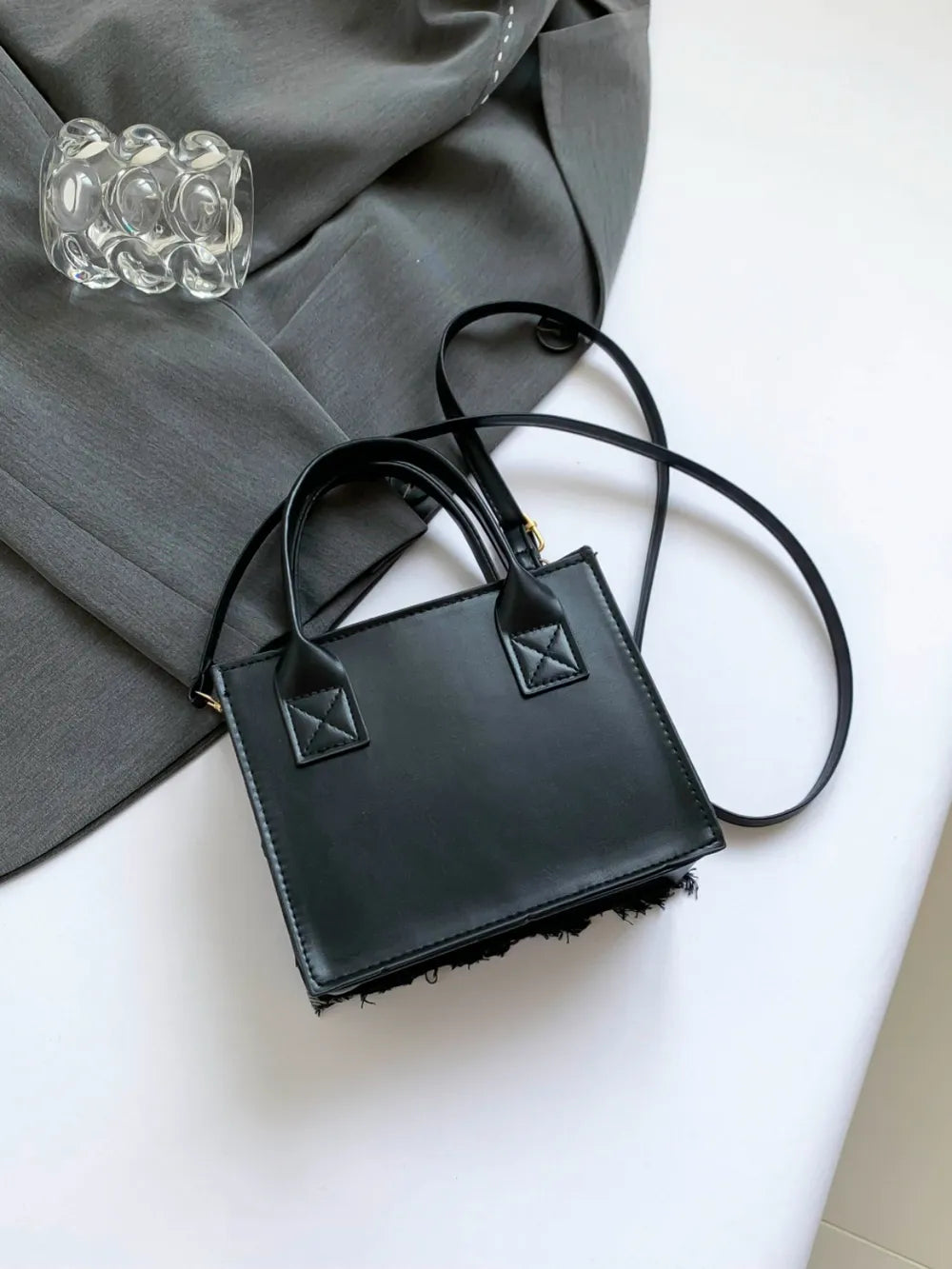 Raw Edge Plaid Denim - BAGMODA