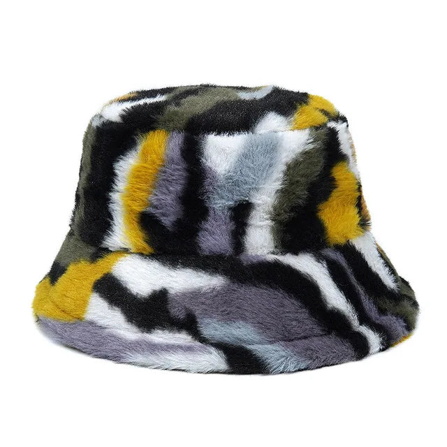Panama Zebra Print Plush Velvet Hat