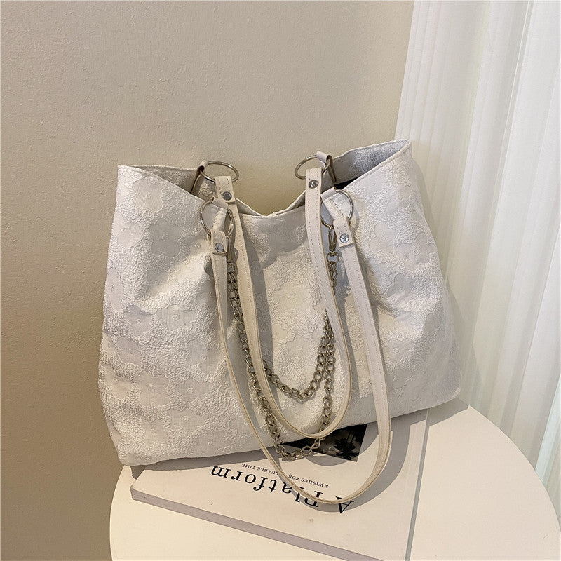 Embossed Chain Tote Bag