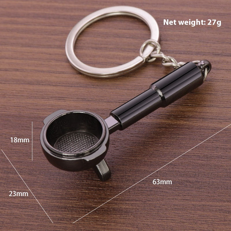 3D Coffee Keychain Metal Car Key Pendant