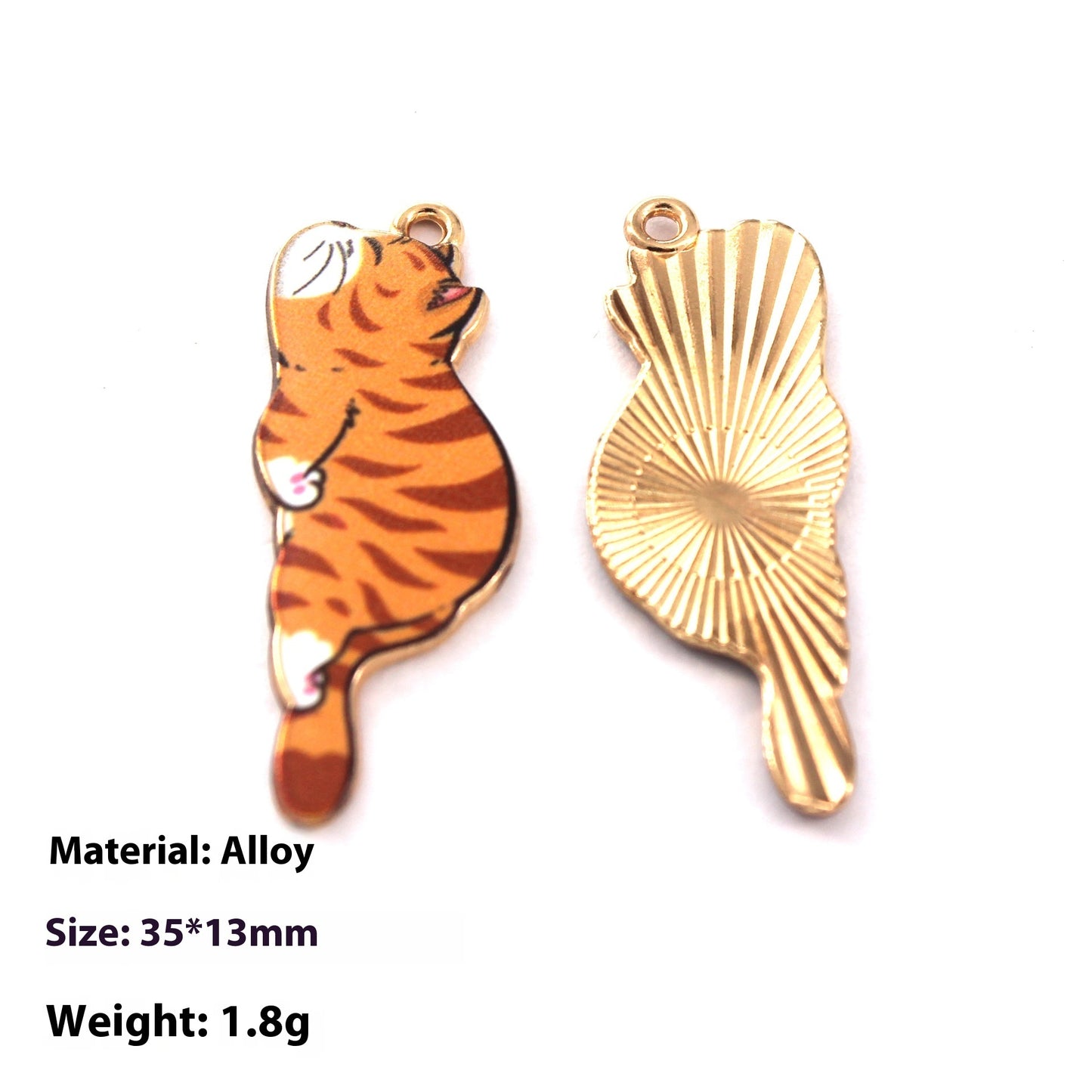 Japanese Style Kitten Cute Printed Cartoon DIY Dripping Oil Metal Alloy Earrings Key Ring Pendant Accessories