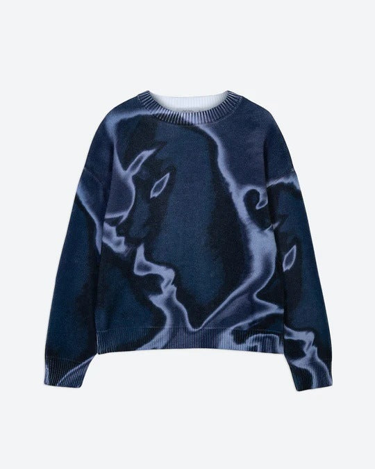 Prendas de punto con estampado retro de dibujos animados de estilo Harajuku de Europa y América