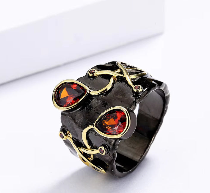 Fashionable And Retro Women's Straight-pull Oval Ring