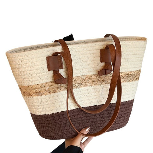 Seaside Luxe Straw Shoulder Bag