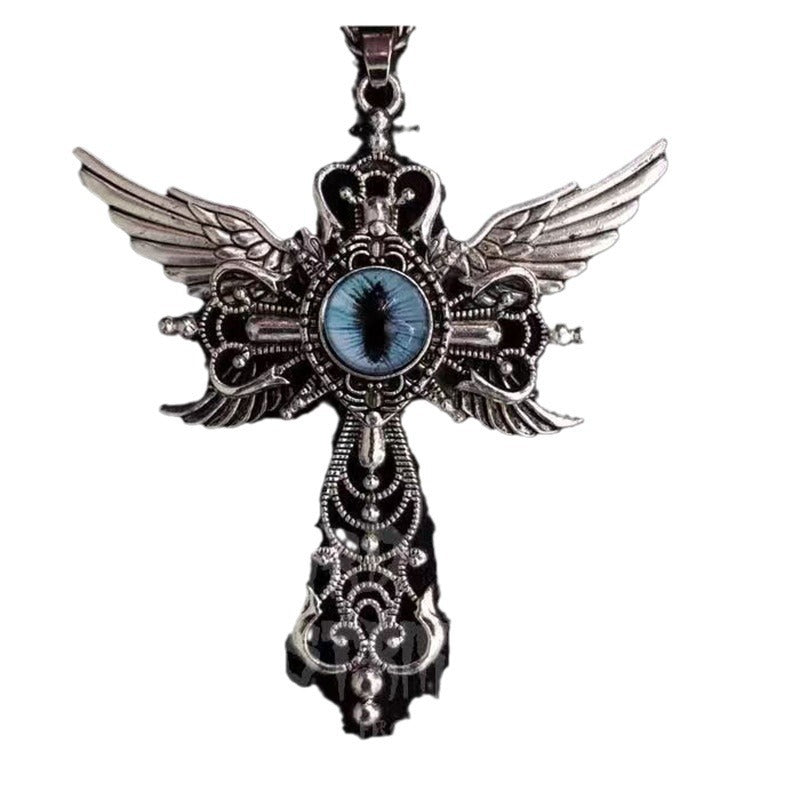 Creative Devil Wings Cross Necklace Necklace