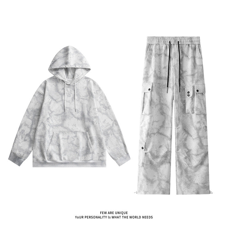 Tie Dye Sweater Pants Casual Suit Men - BAGMODA