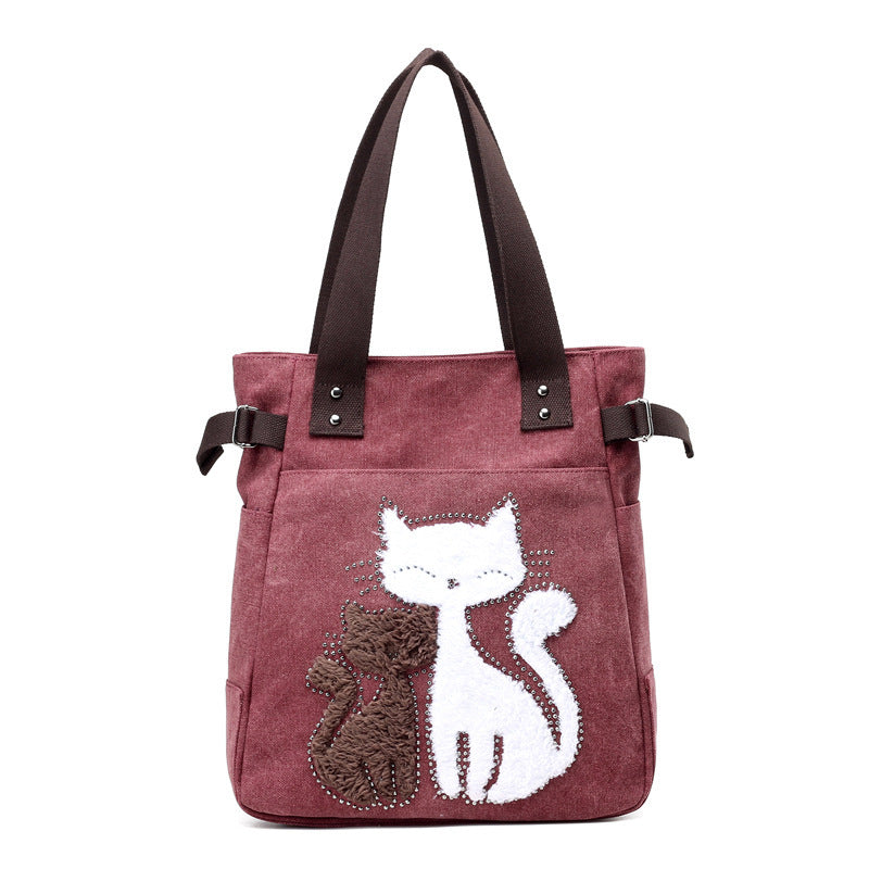 Süße Plüsch-Canvas-Tasche
