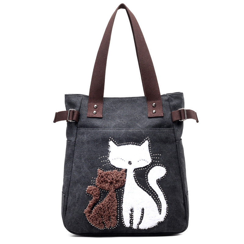 Süße Plüsch-Canvas-Tasche