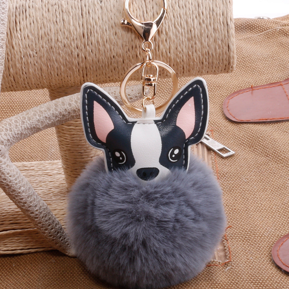 PU puppy feather ball key pendant Pendant