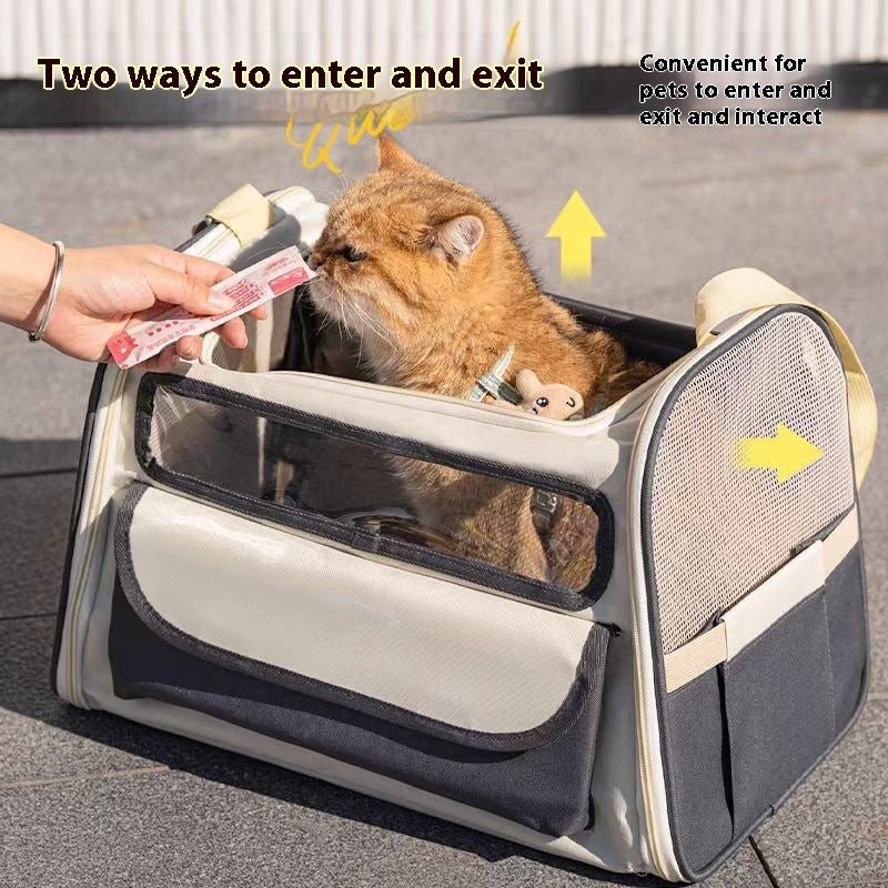 See Through Breathable Large Capacity Out Portable Pet Bag Foldable