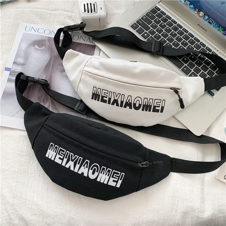 Trendy Korean Canvas Waist Bag