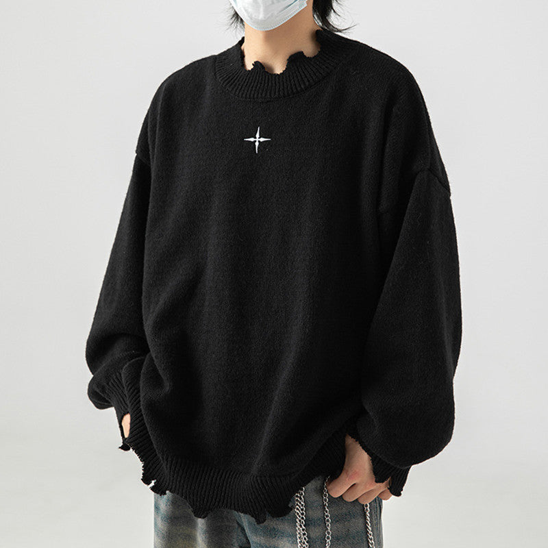 Irregular Raw Hem Sweater Men's And Women's Knitwear