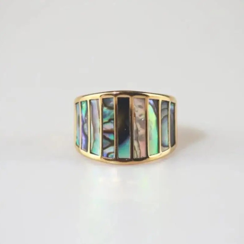 Women's Retro Easy Matching Stainless Steel Inlaid Ring