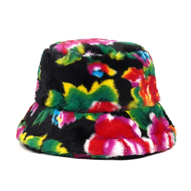 Panama Zebra Print Plush Velvet Hat