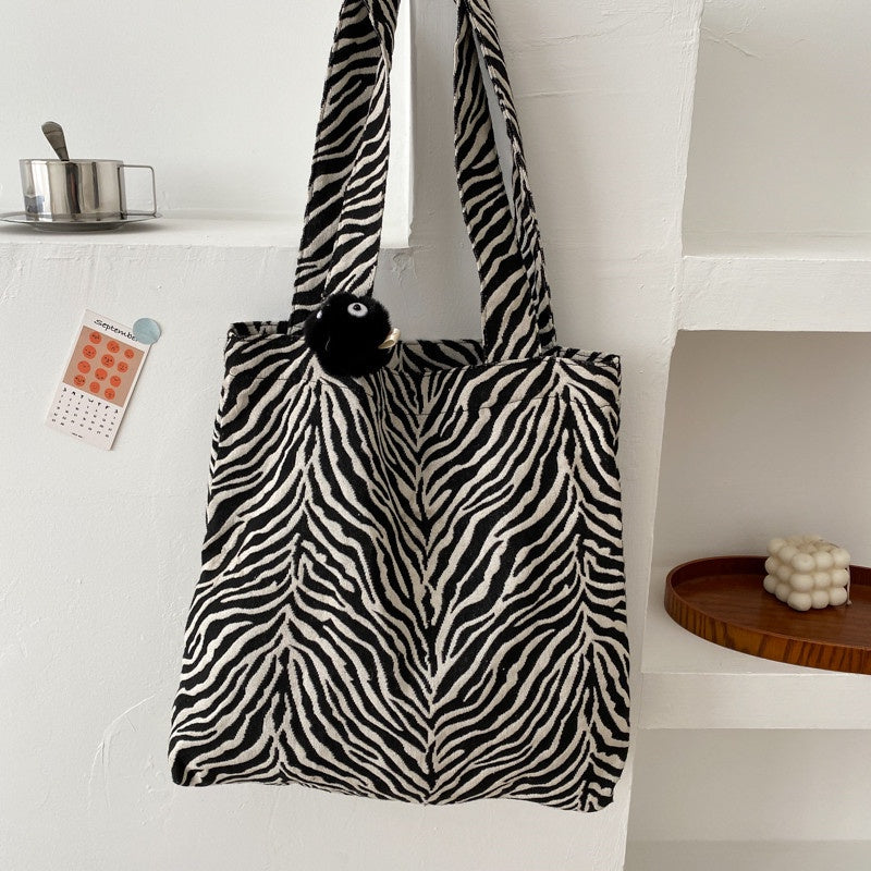 Zebra Canvas Tote Bag