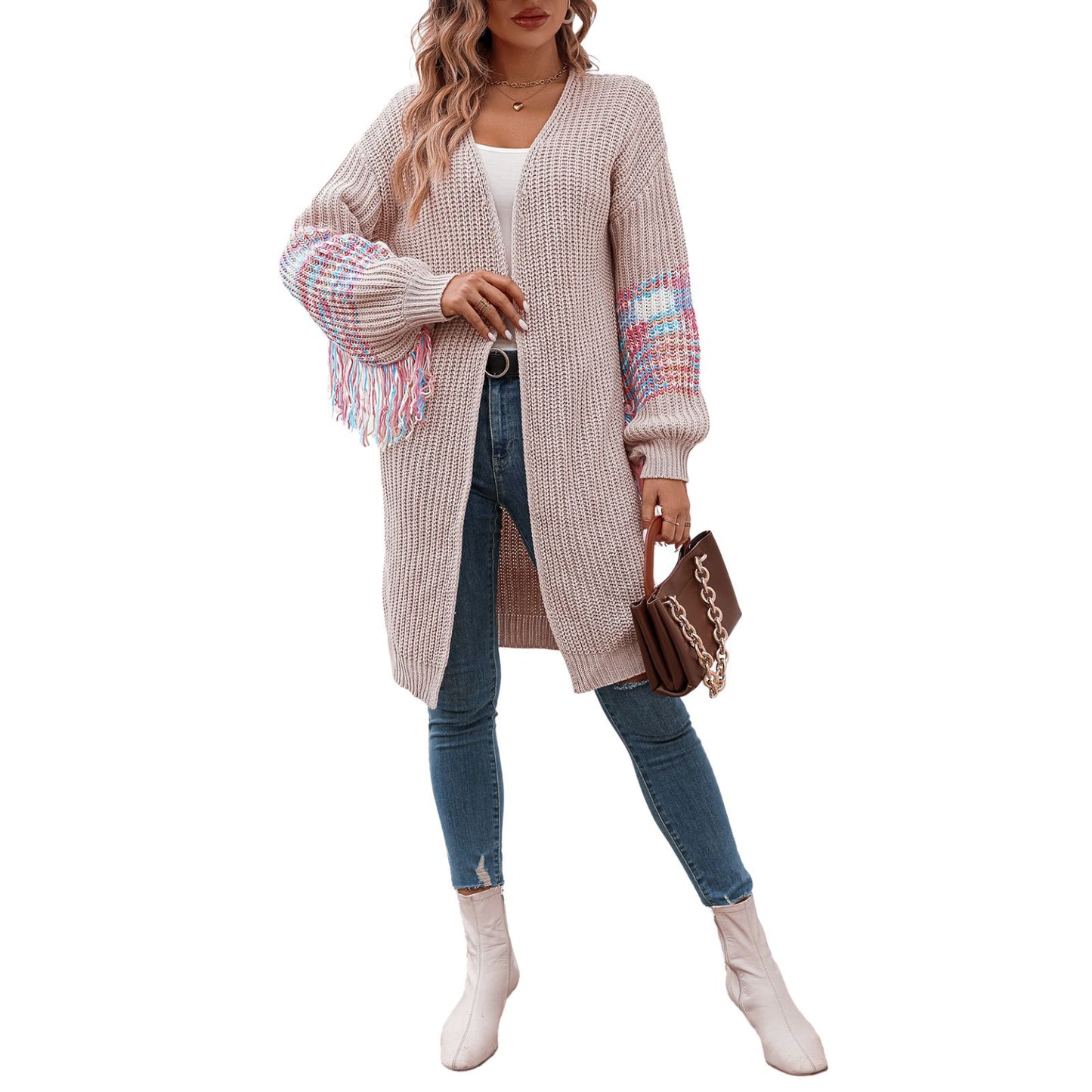 Women's Fashion Casual Tassel Knitwear Coat Sweater