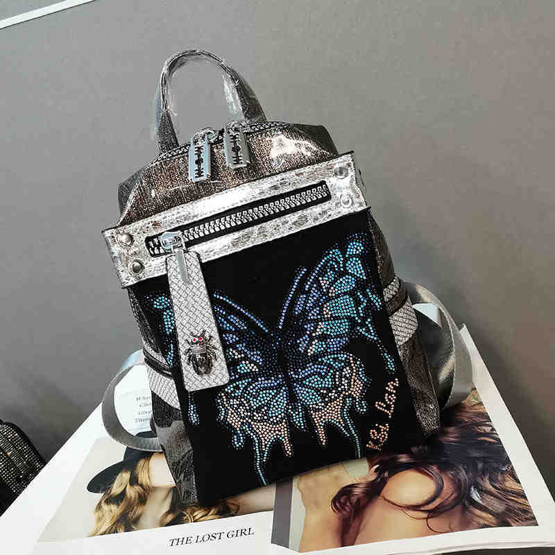 Rhinestone Butterfly Backpack