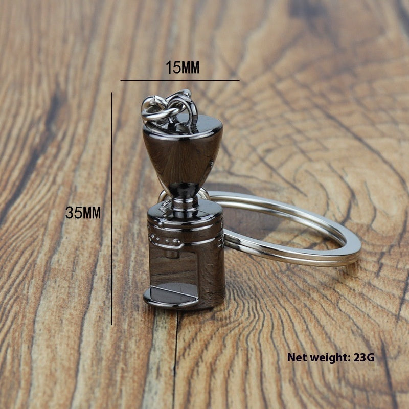 3D Coffee Keychain Metal Car Key Pendant