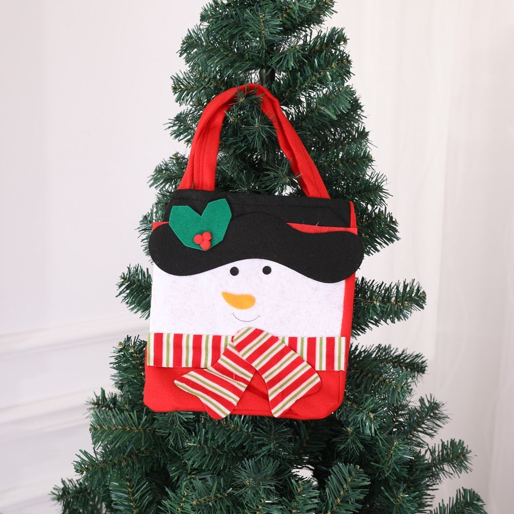 Santa Snowman Gift Bag Candy Bag Christmas Ornament Non-woven Tote Bag