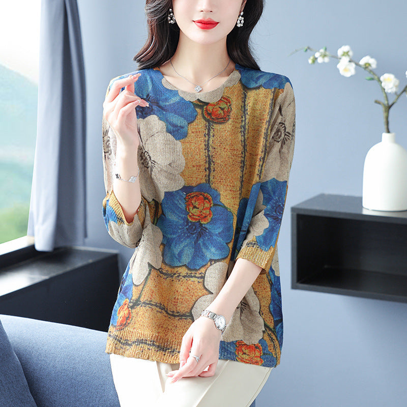 Plus Size Blouse For Middle-aged Women Knitwear