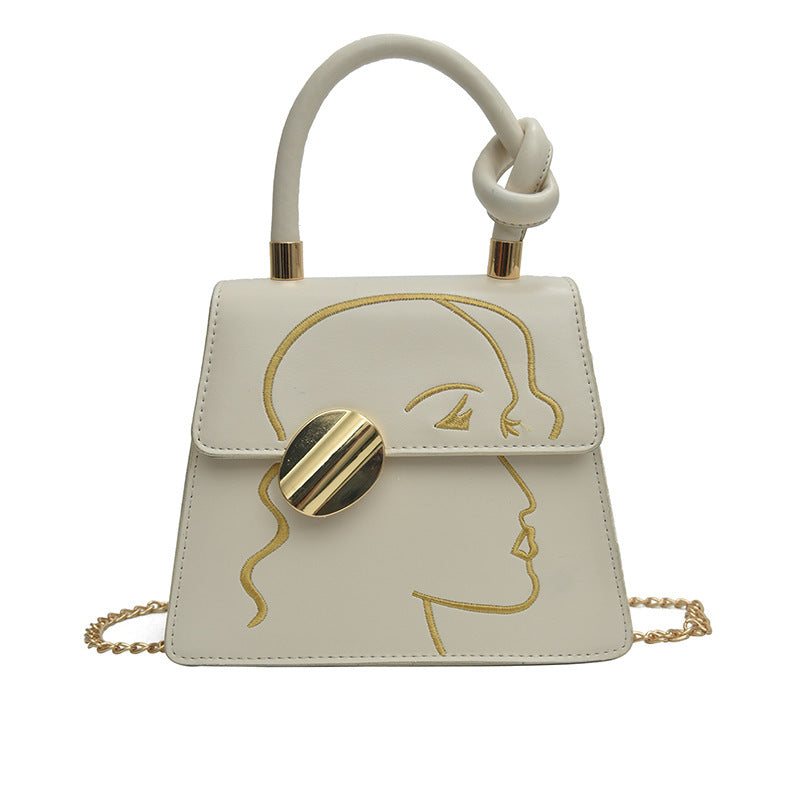 Female Bag, Portable Messenger Bag, Western Style Chain Shoulder Bag