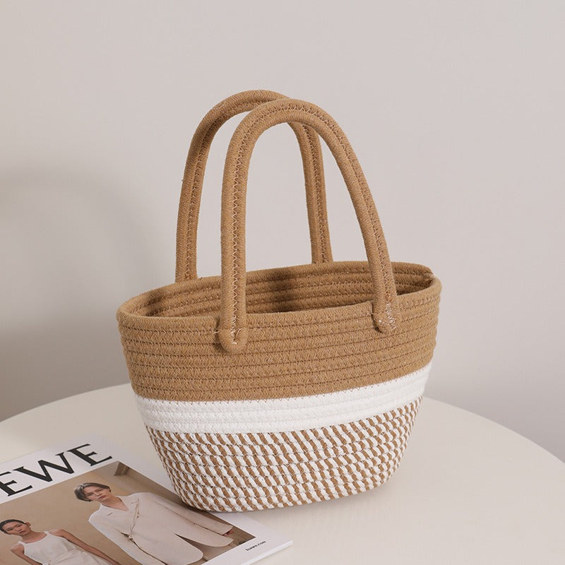 Pink Twist Woven Straw Bag