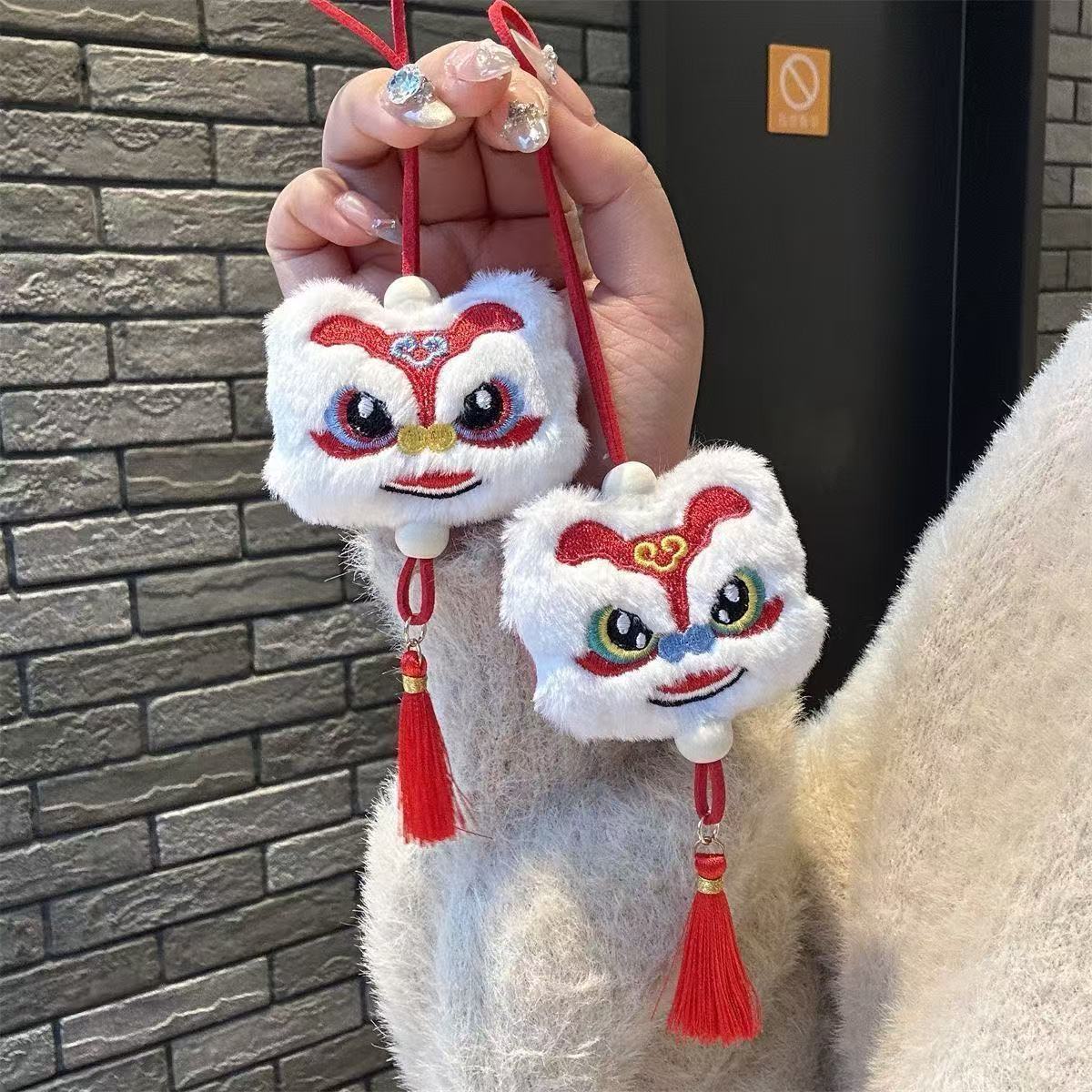 Chinese Style Plush Lion Tassel Ornament