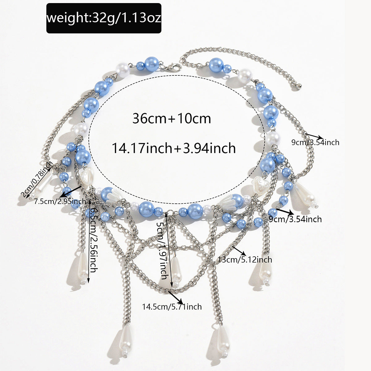 Collar colgante de cadena larga para clavícula para mujer