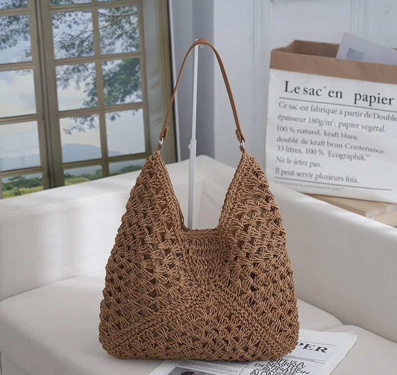 SunnyVibe Woven Square Tote - BAGMODA