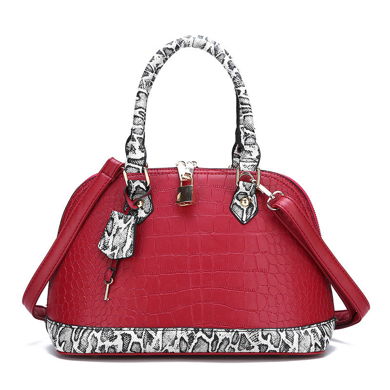 Snakeskin Fashion Portable Straddle Shell Bag Lady's Bag