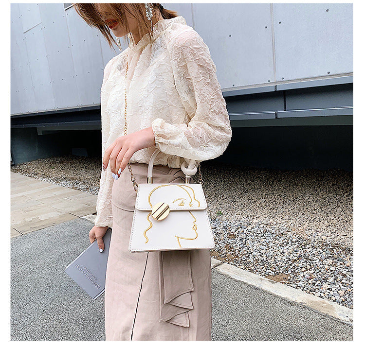 Female Bag, Portable Messenger Bag, Western Style Chain Shoulder Bag