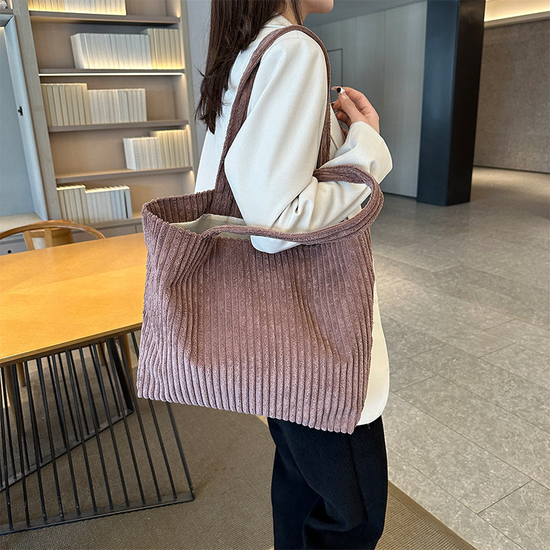 Retro Corduroy Shoulder Bag