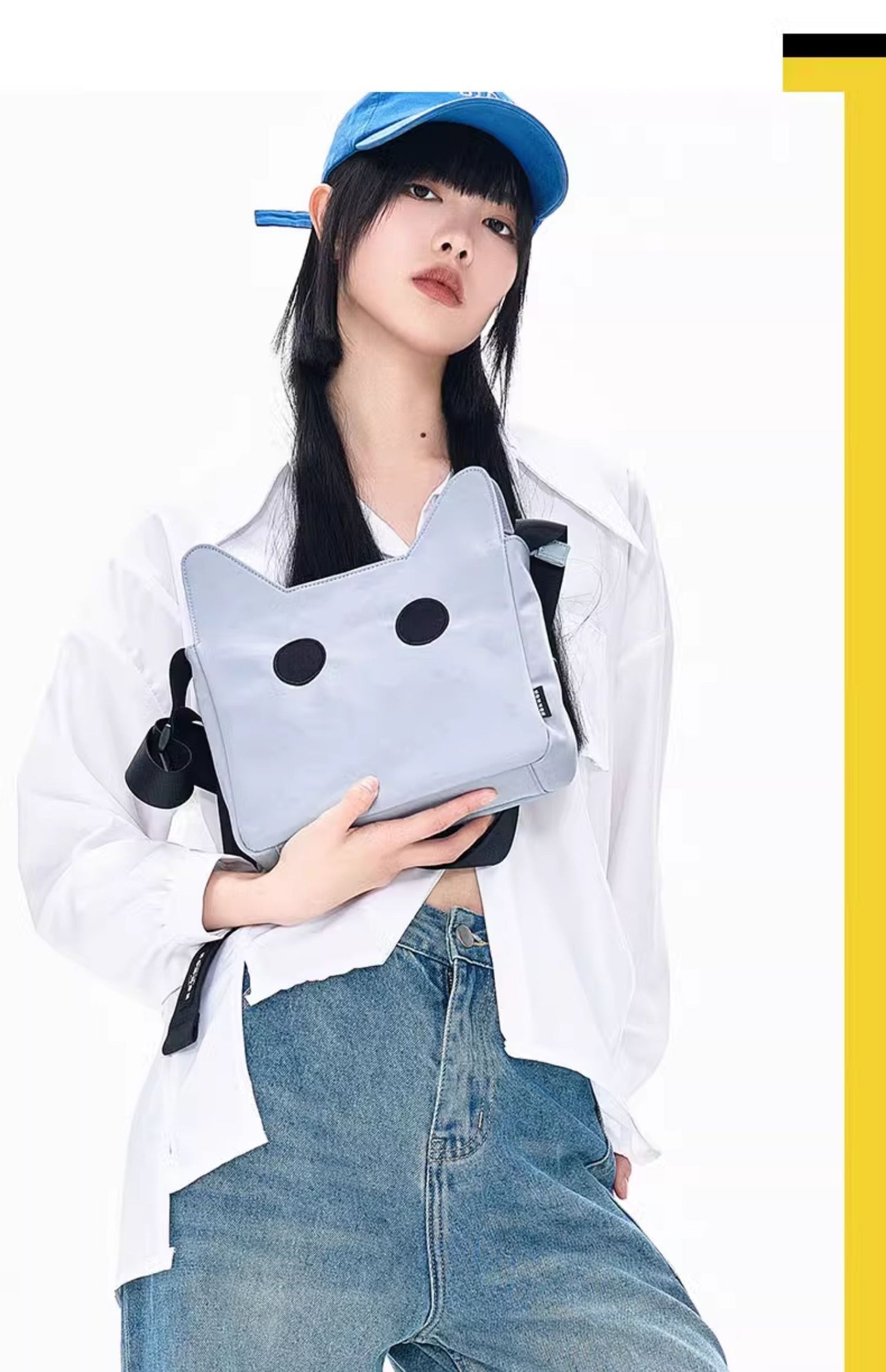 Cat-shaped Canvas Nylon Bag