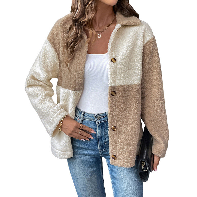 Thickened Assorted Color Single-breasted Lapel Casual Jacket