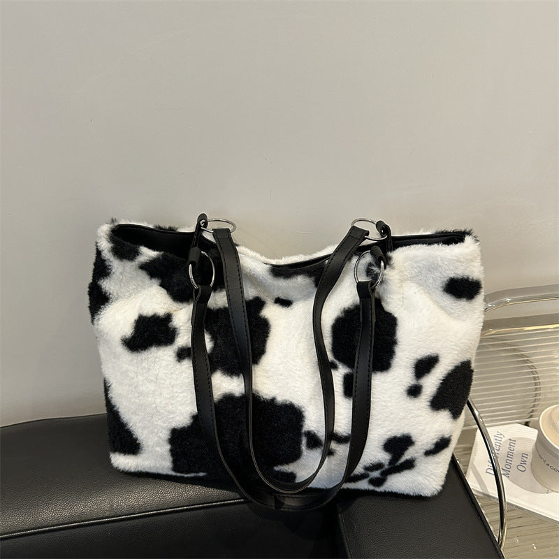 Fur Shoulder Tote Bag