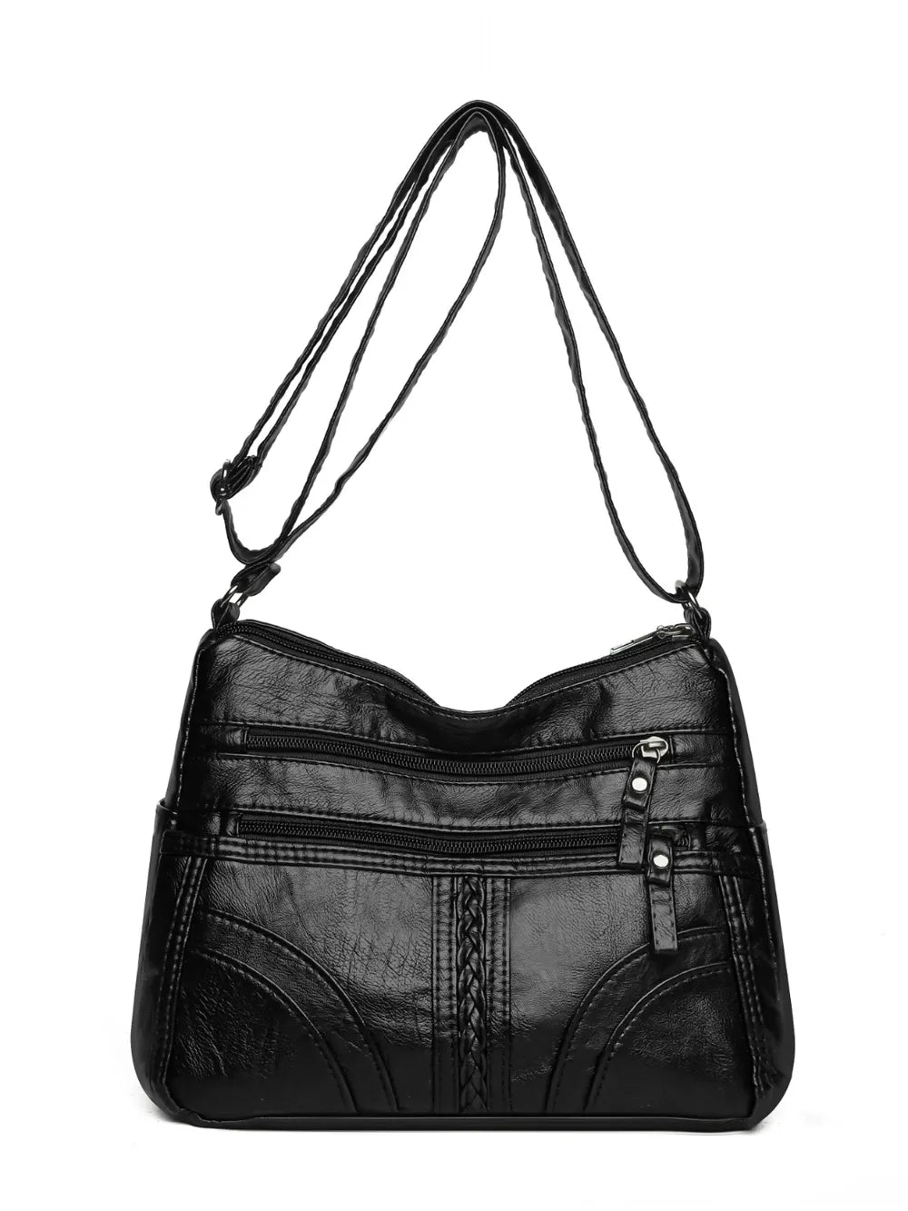 Sleek Leather Shoulder Bag - BAGMODA