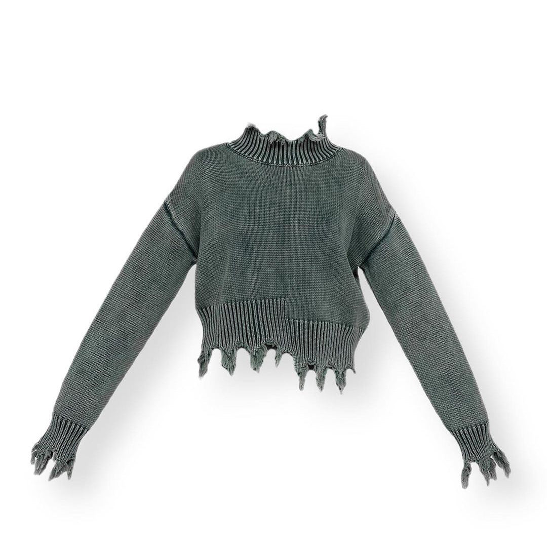 Ins Trend Street Snap Knitwear Autumn And Winter Solid Color Simple Top Women