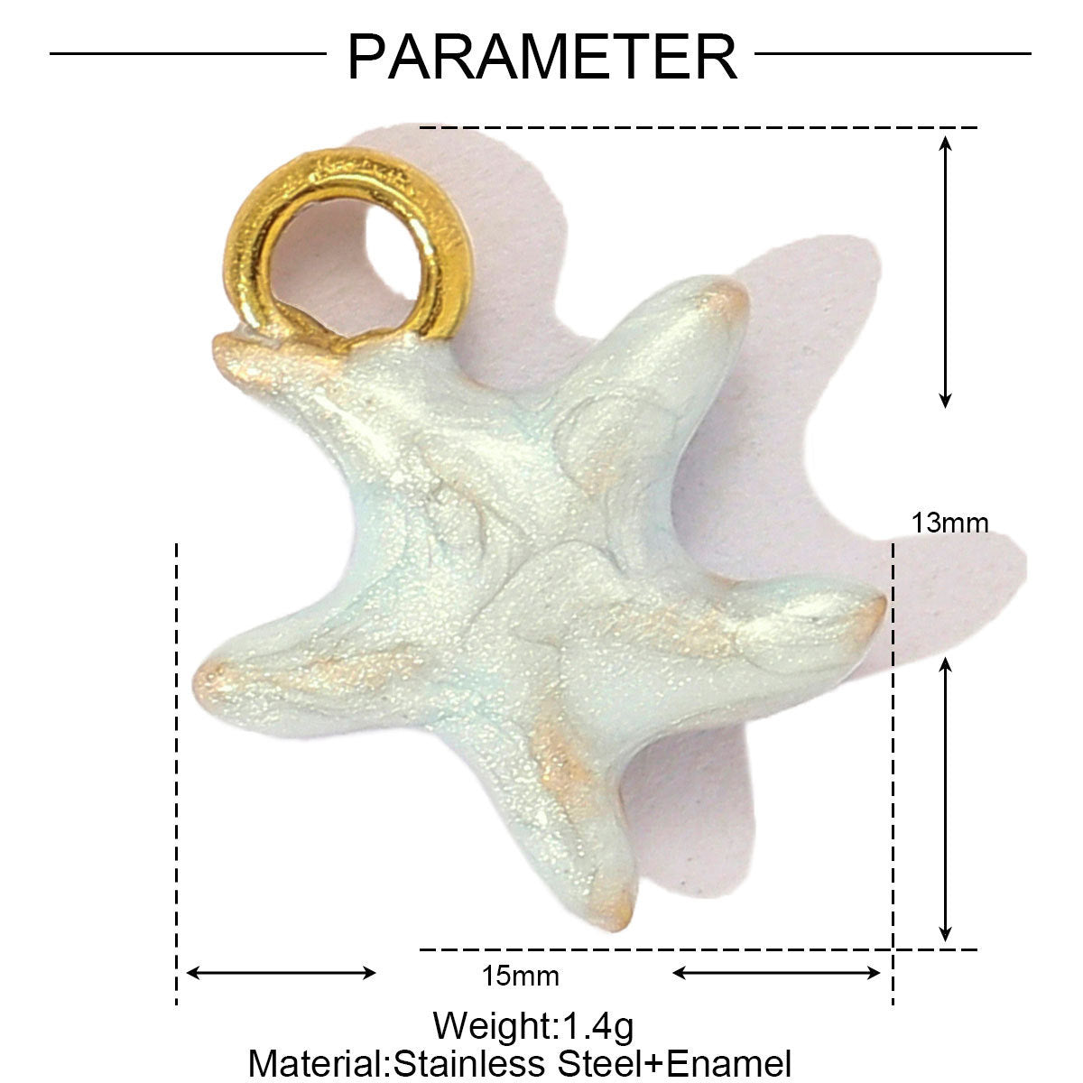 French Style Heart Shell Starfish Diy Titanium Steel Pendant
